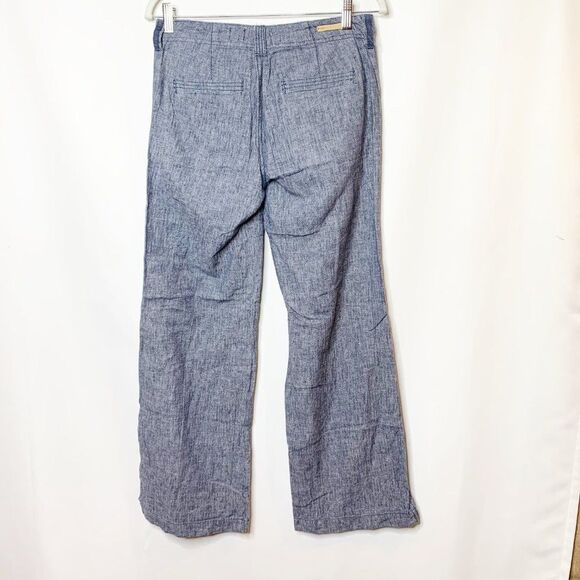 Pilcro And The Letterpress Womens Blue Flat Front Pockets Wide Leg Pants Size 02 - Picture 2 of 8